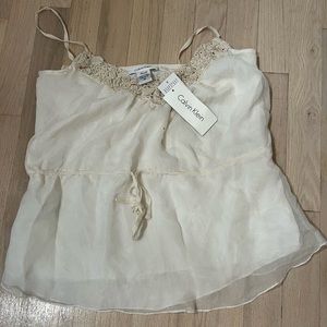 New with tags Calvin Klein tank with lace, trim, detail, spaghetti straps